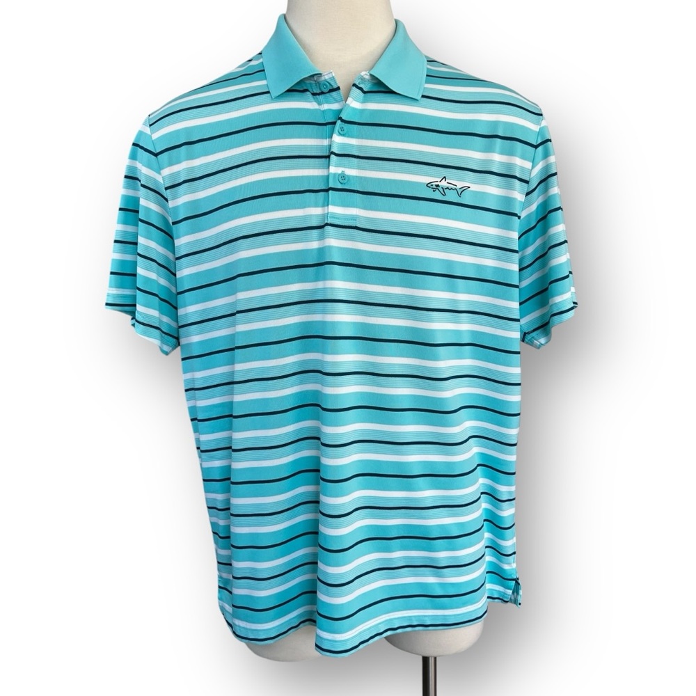 Greg Norman Short Sleeve Light Pool Blue Performance Polo